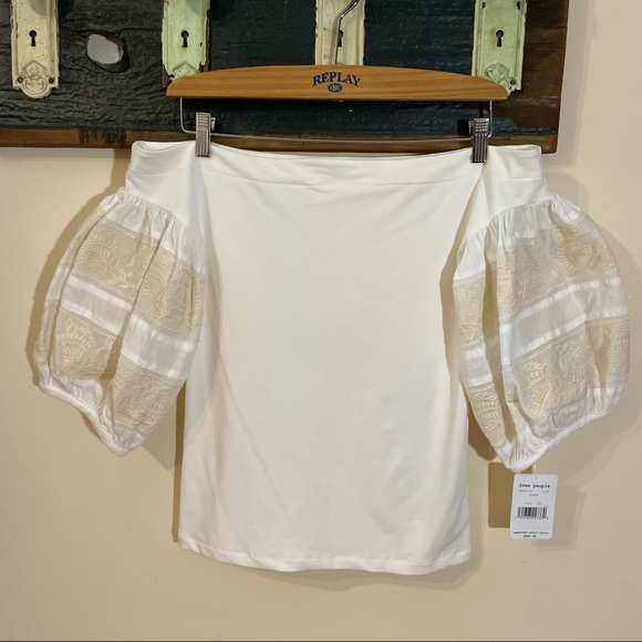 Free People Rock With It Puff Sleeve Top Size XS - Picture 8 of 16